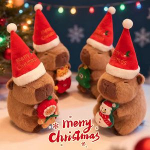 クリスマス カピバラ ぬいぐるみ サンタ帽付き