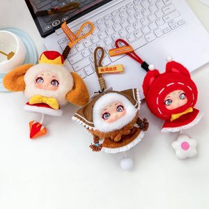 ふわふわ 可愛い 大きな瞳の ドール キーホルダー