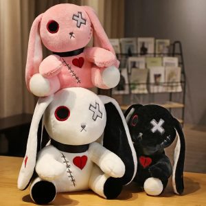 十字目とステッチの病みかわうさぎぬいぐるみ