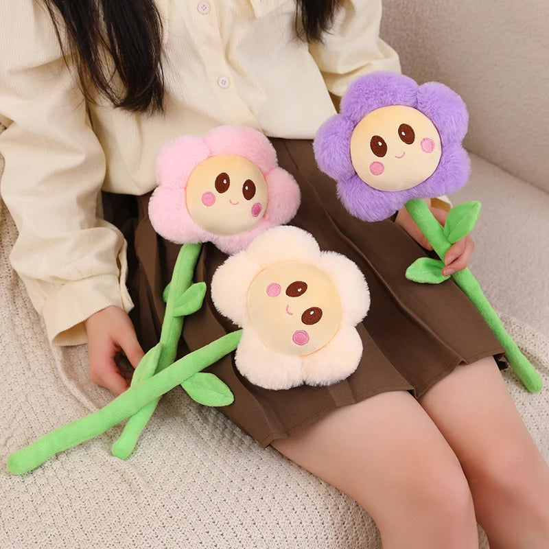 ふわふわ 茎付き カラフル お花 ぬいぐるみ - 画像 (4)