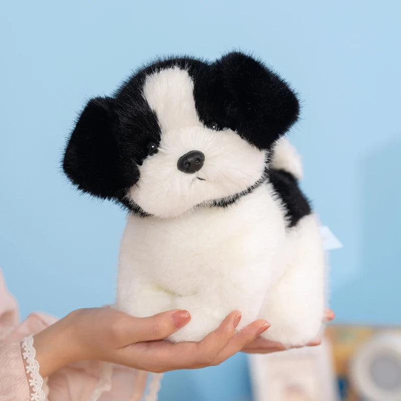 犬 ぬいぐるみ ふわふわ 白黒と白い可愛い子犬 - 画像 (5)
