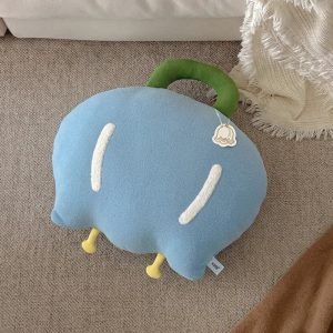もこもこ 淡いブルー 持ち手付き 湯たんぽカバー