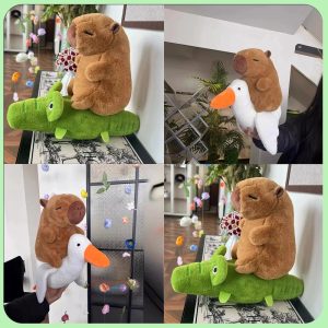 かわいい カピバラ と ワニ の 重ね ぬいぐるみ