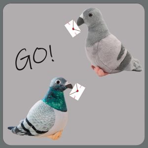 伝書鳩 リアルなぬいぐるみ 手紙付き
