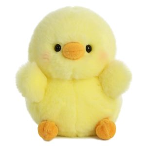 ふわふわ ぽっちゃり 淡い黄色 ひよこ ぬいぐるみ 頬チーク付き