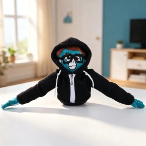 黒い パーカーと メガネの 猿 ぬいぐるみ