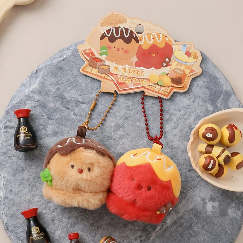 ぷっくり可愛い 料理モチーフ ぬいぐるみ マスコットキーホルダー イラストカード付き - 画像 (3)