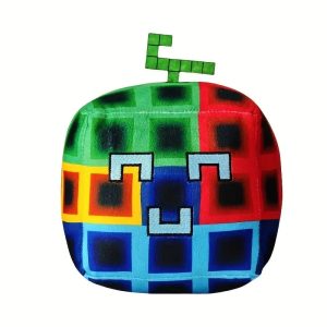 カラフル ブロック柄 メロン ぬいぐるみ
