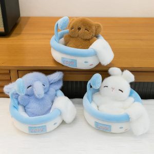 ミニ お風呂タイム 寝そべり 動物 ぬいぐるみ