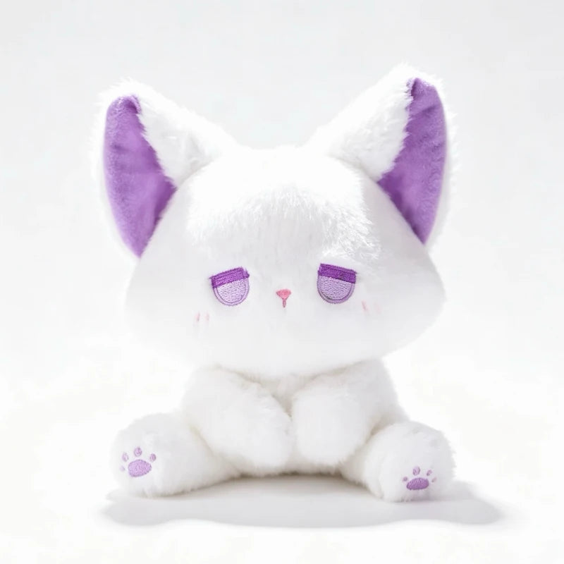 眠そうな目の黒猫ぬいぐるみ ネオングリーン耳 - 画像 (11)