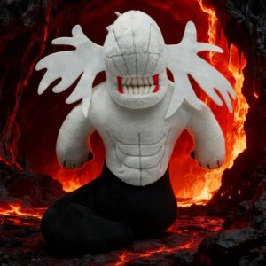 白い翼と筋肉質 モンスター ぬいぐるみ