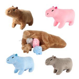 お腹に赤ちゃん！ふわふわ カピバラ 親子 ぬいぐるみ