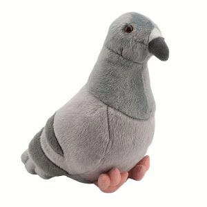 グレーのリアルな鳩のぬいぐるみ ふわふわ