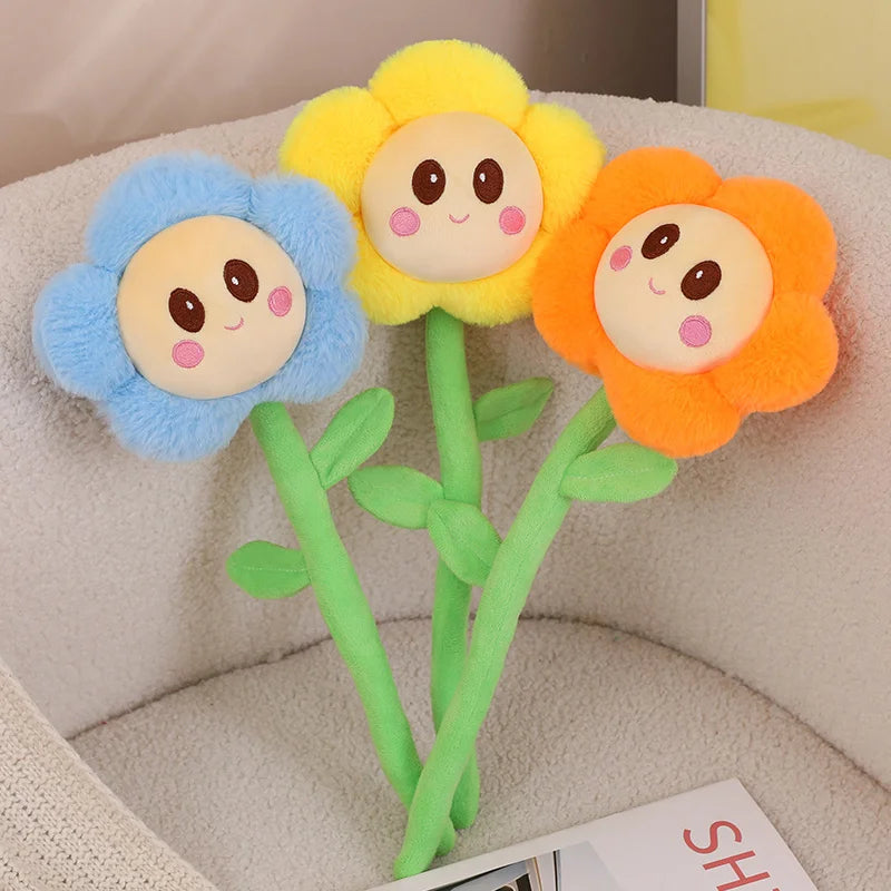 ふわふわ 茎付き カラフル お花 ぬいぐるみ - 画像 (5)