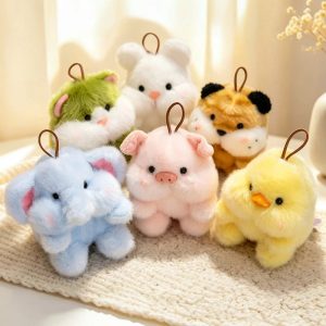 かわいい ふわふわ 動物 ミニ ぬいぐるみキーホルダー