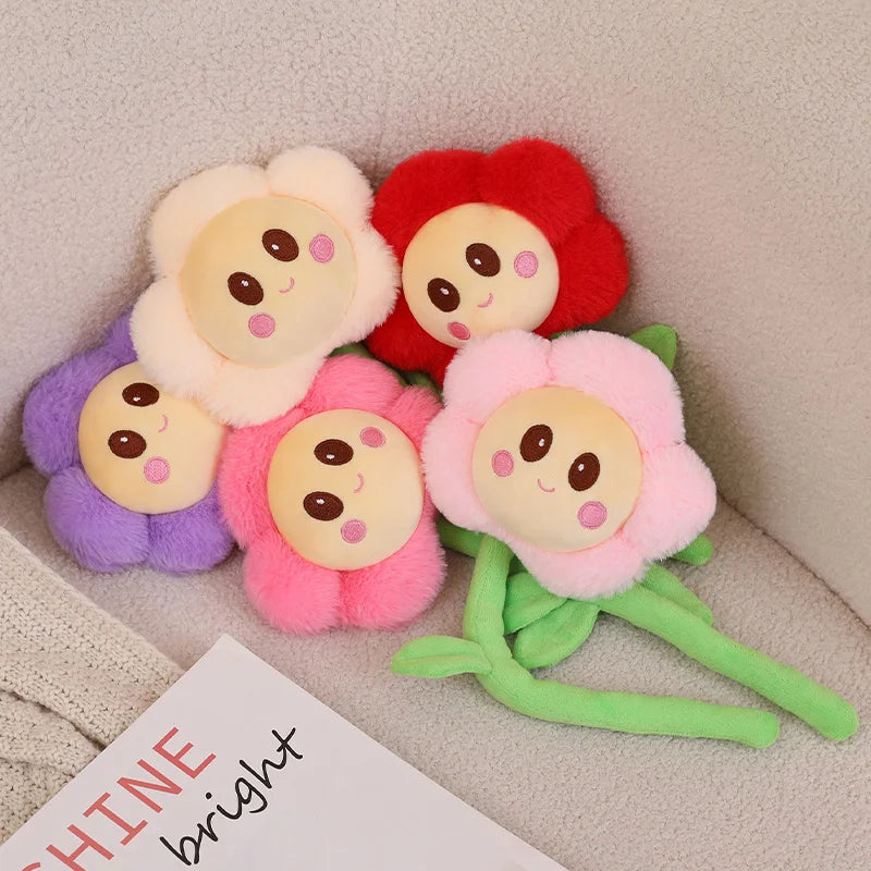 ふわふわ 茎付き カラフル お花 ぬいぐるみ - 画像 (6)