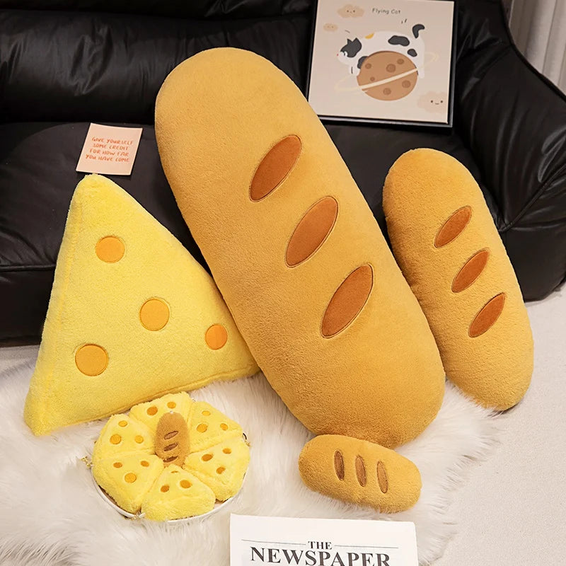フードモチーフ 黄色いチーズとバゲット ぬいぐるみキーホルダー - 画像 (3)