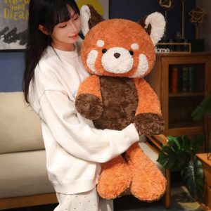 オレンジブラウンの 特大 レッサーパンダ ぬいぐるみ