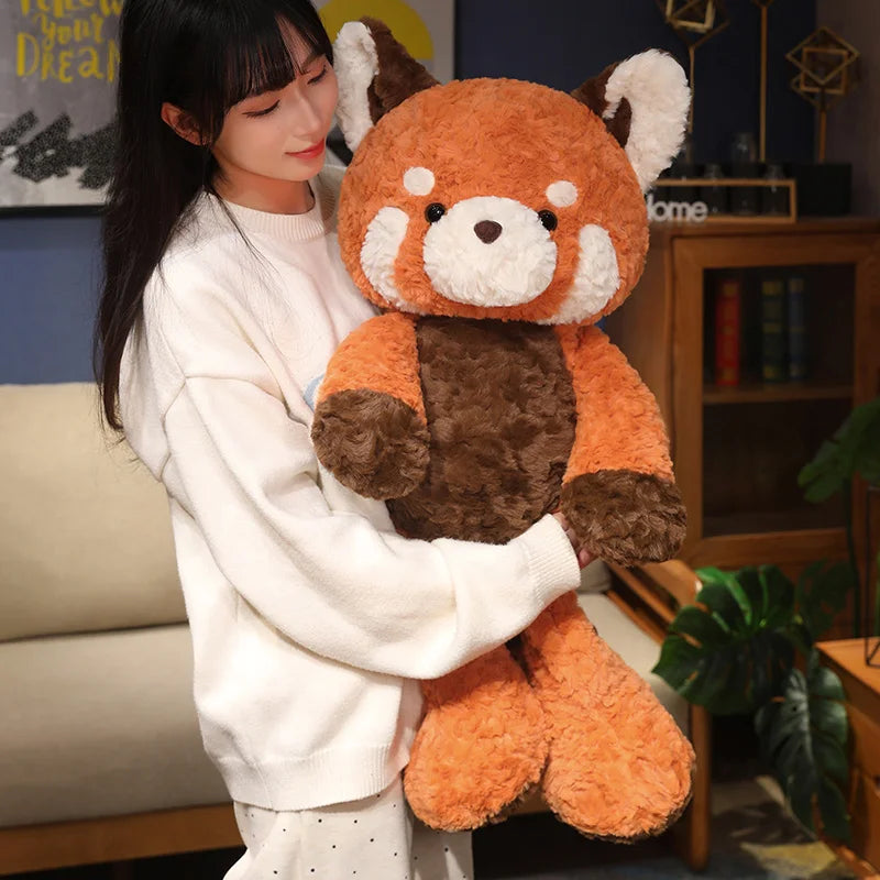 オレンジブラウンの 特大 レッサーパンダ ぬいぐるみ