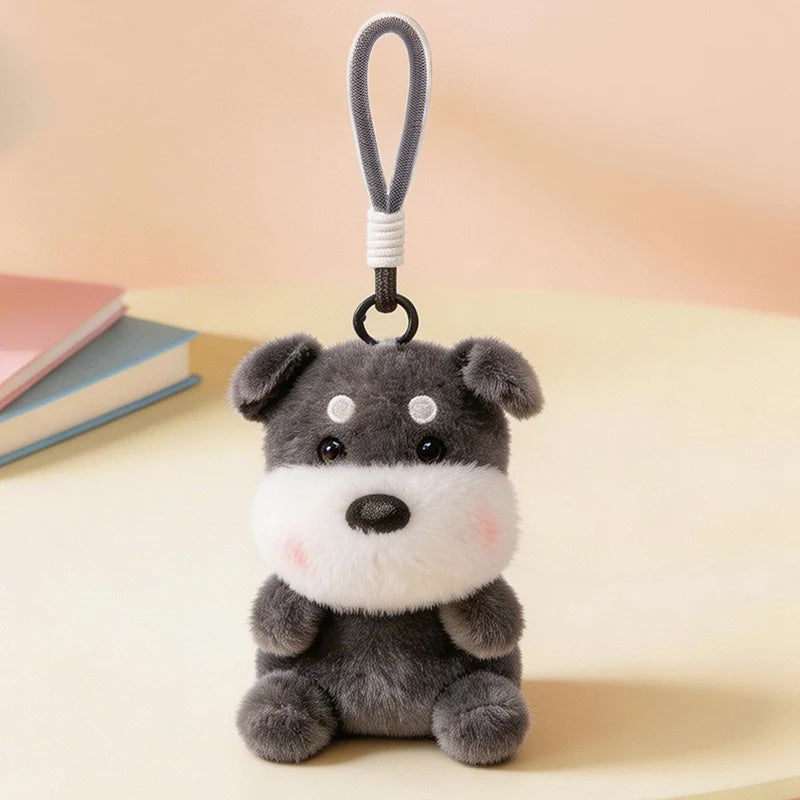 ふわふわの白い子犬ぬいぐるみキーホルダー - 画像 (13)