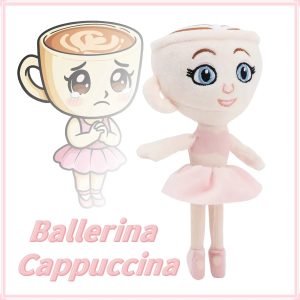 ふわふわピンクのバレリーナカプチーナぬいぐるみ