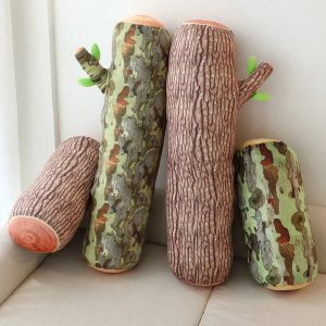 リアルな丸太 樹皮模様 抱き枕 ふわふわ クッション