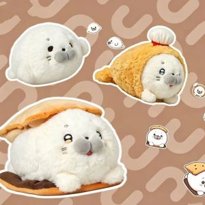 ふかふか 丸い アザラシ フード着ぐるみ ぬいぐるみ