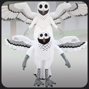 可愛い 白フクロウ キャラクター ハンドパペット