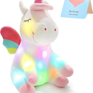 光る かわいい レインボー ユニコーン ぬいぐるみ