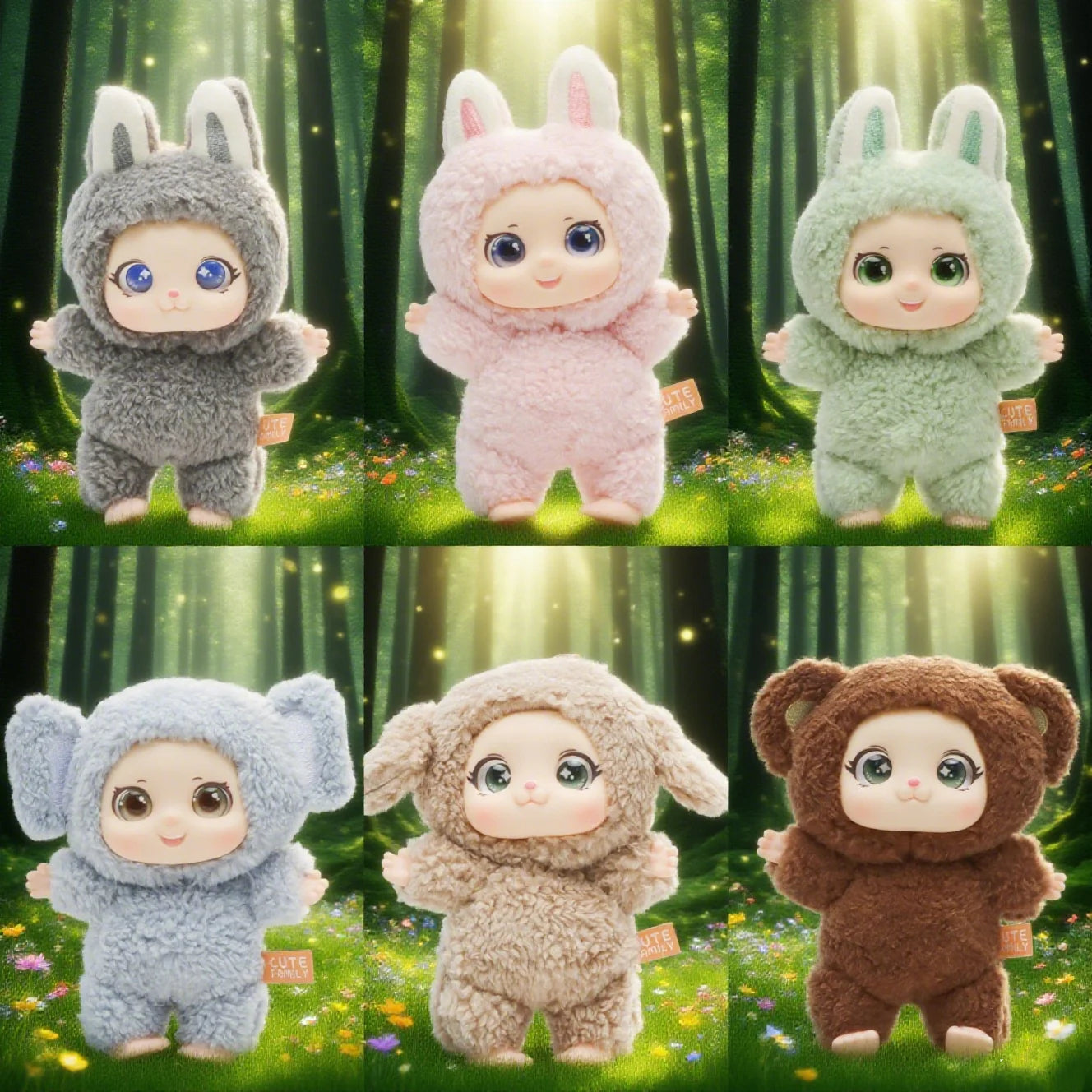 かわいい ふわふわうさぎ 着ぐるみ ドール グレー - 画像 (2)