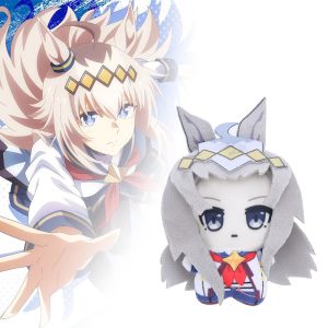 セーラー服の獣耳少女 幾何学模様ヘッドギア デフォルメぬいぐるみ