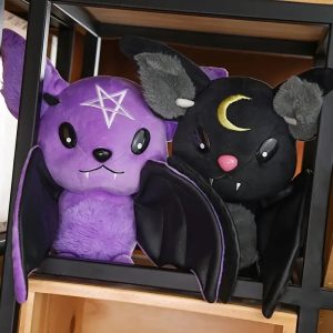 ゴシック コウモリ ぬいぐるみ 紫ペンタグラムと黒三日月