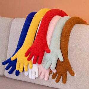 抱き枕 アーム型 ふわふわ カラフルな手形クッション