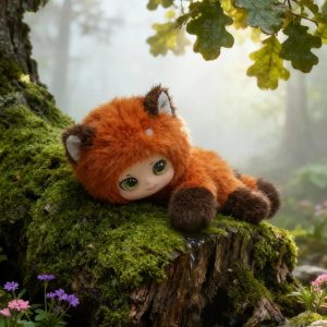 可愛い 緑の瞳 レッサーパンダの着ぐるみ人形