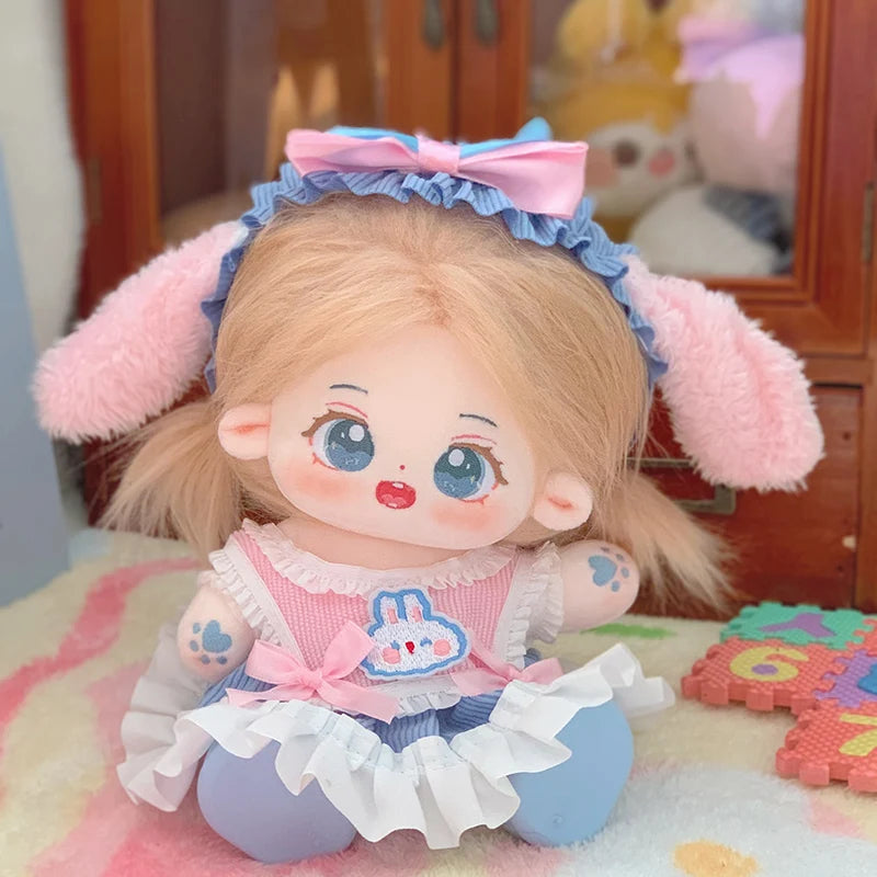 ぬいぐるみ ピンク髪のキラキラ瞳 イチゴ柄ワンピースと帽子 - 画像 (23)