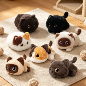 つぶらな瞳の もちもち 猫 ぬいぐるみ