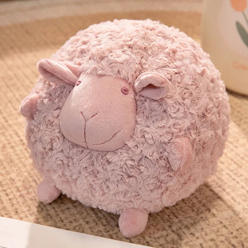 丸い もこもこ ひつじの寝顔 ぬいぐるみクッション - 画像 (10)