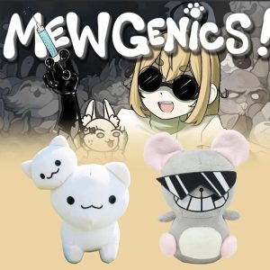 MEWGENICS! 白ふわふわとサングラスねずみ ぬいぐるみ